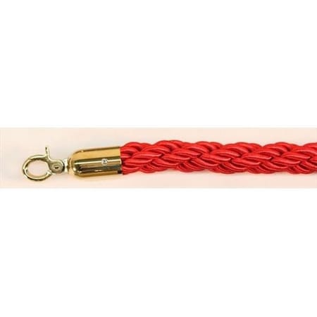 Vic Crowd Control Inc VIP Crowd Control 1776 72 in. Braided Rope with Gold Hook - Red 1776